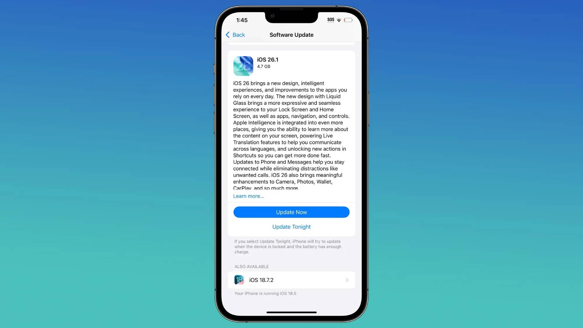 اپل کاربران iPhone که هنوز iOS 18 دارند را به ارتقا به iOS 26 ترغیب می‌کند