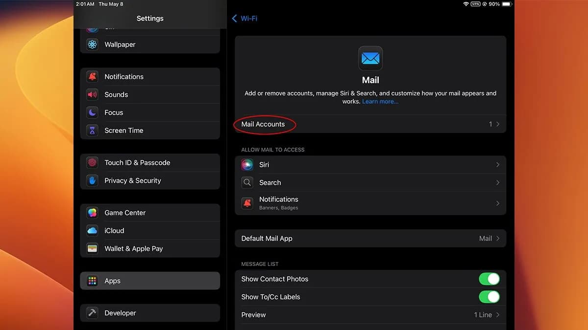 تنظیمات Apps srcset=