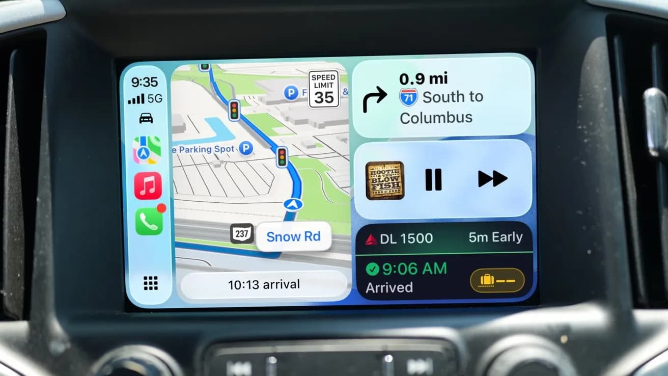 نمایش Live Activity پرواز در CarPlay