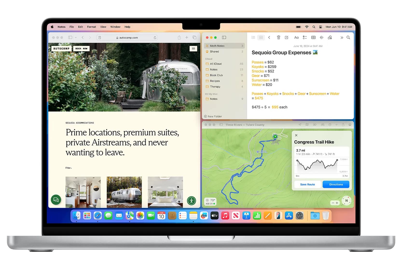 پنجره‌های کاشی‌شده در macOS 15