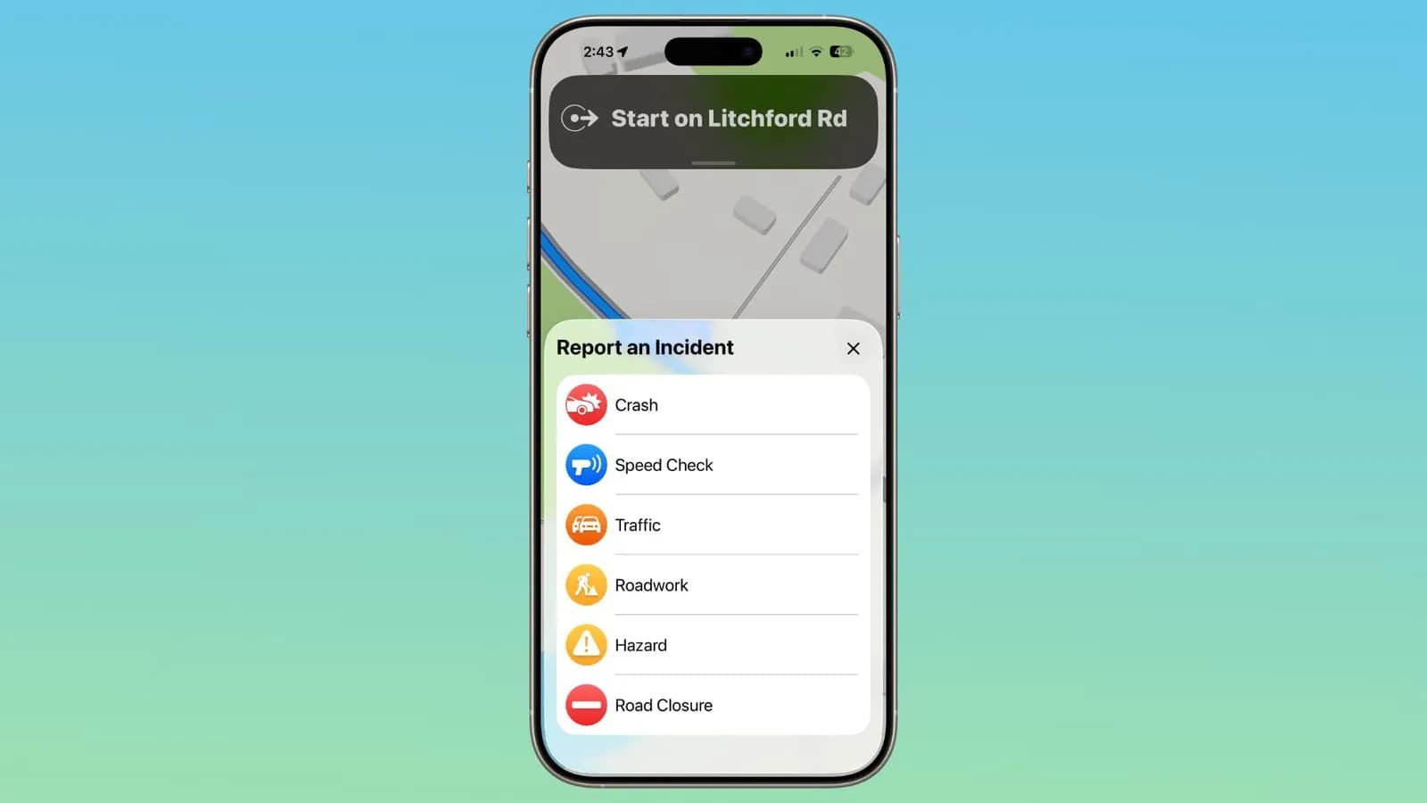 گزارش حوادث بیشتر در Apple Maps iOS 26