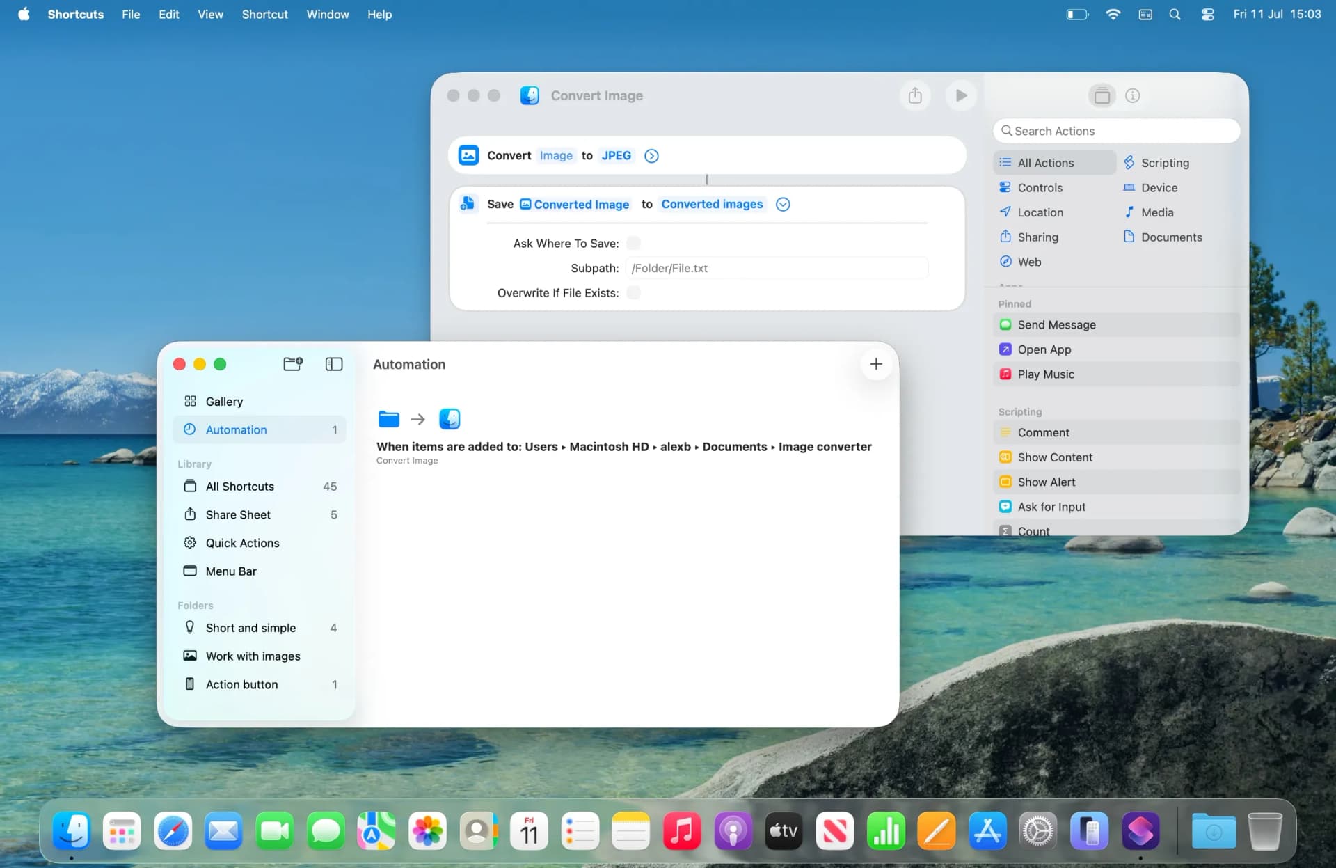 macOS Tahoe Shortcuts