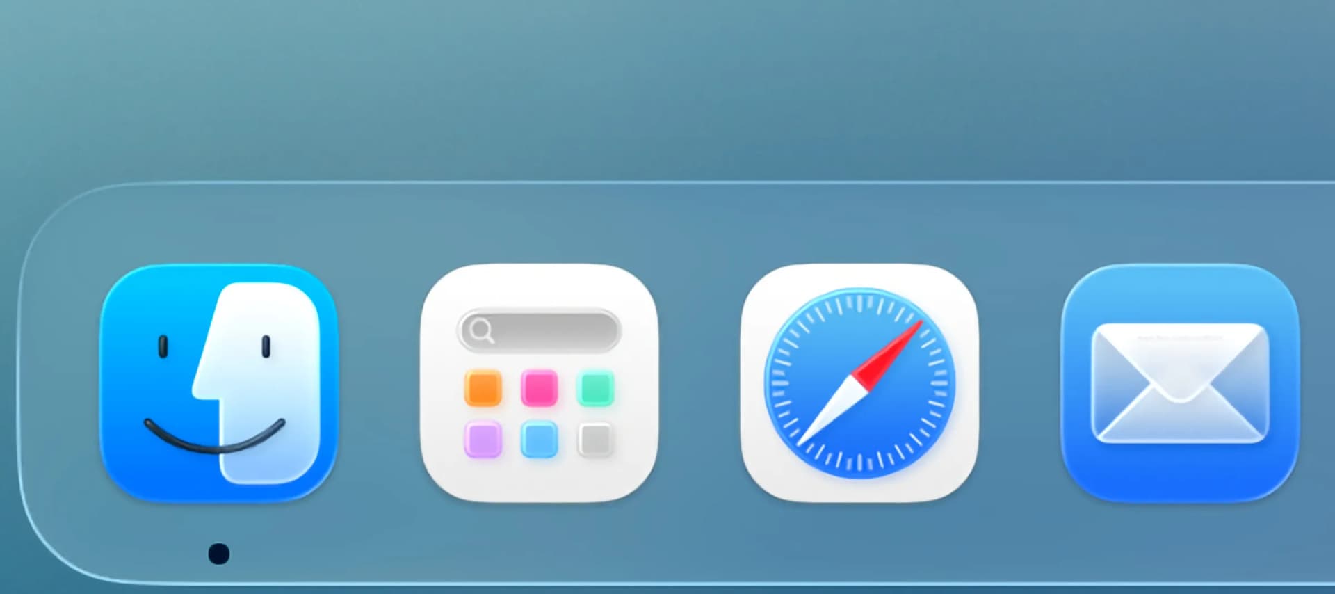 Liquid Glass Dock macOS Tahoe