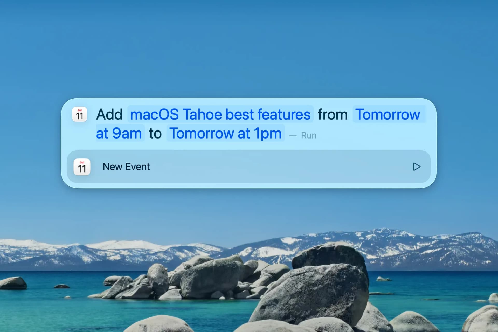 macOS Tahoe Spotlight