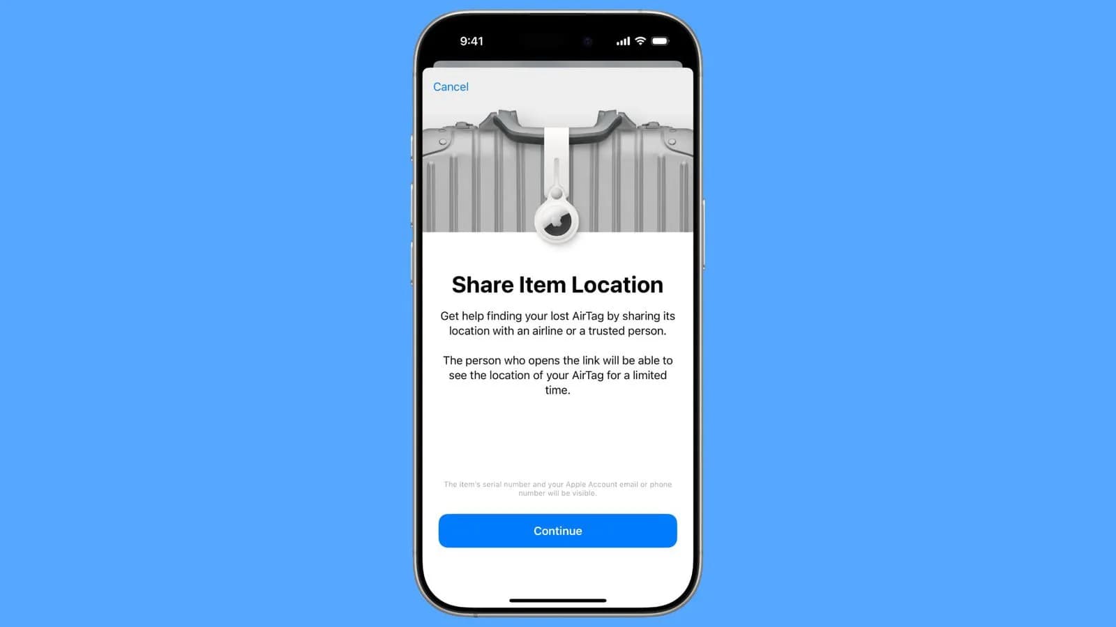 اشتراک گذاری موقعیت آیتم‌ها در iOS 18.2