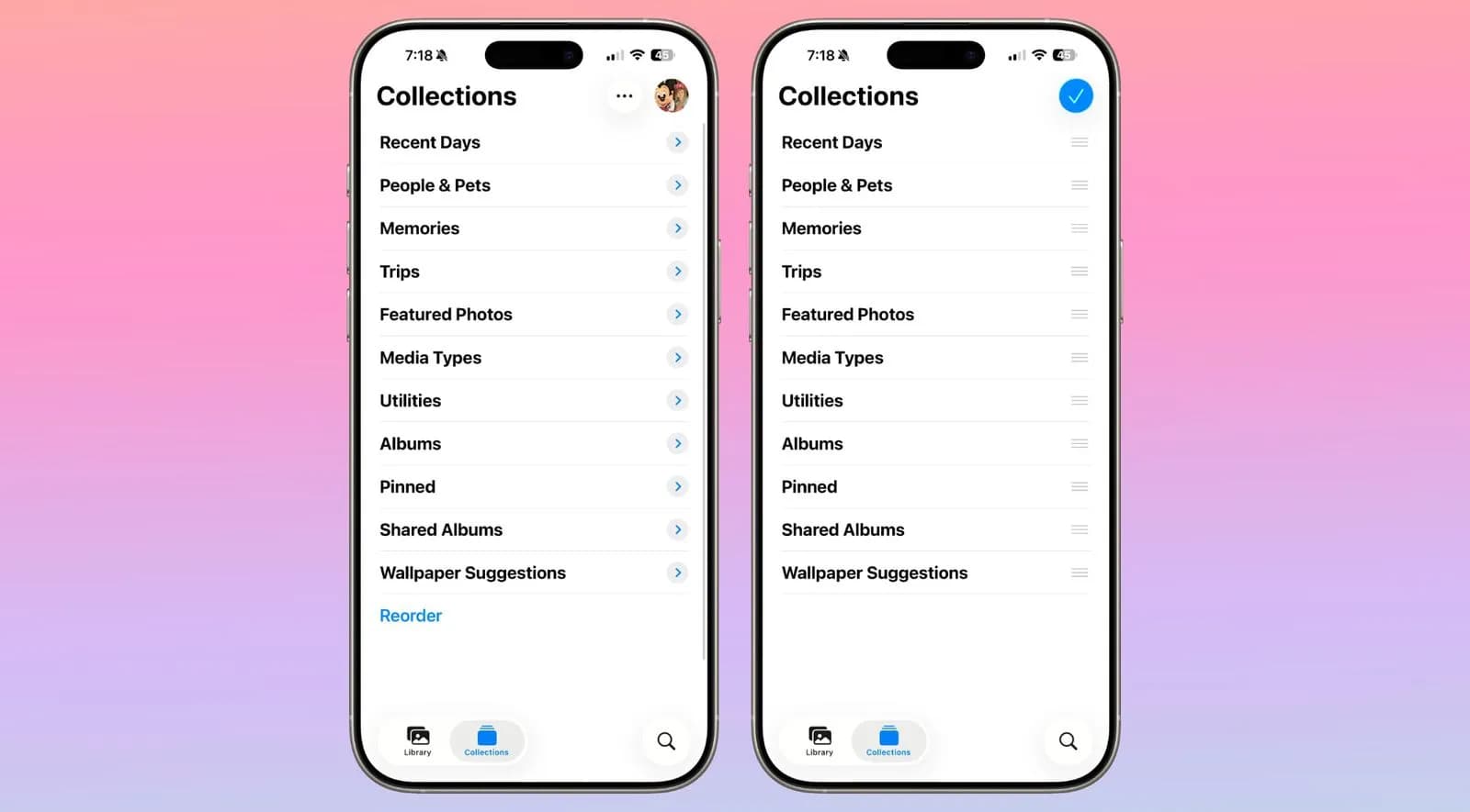شخصی‌سازی Collections در Photos iOS 26