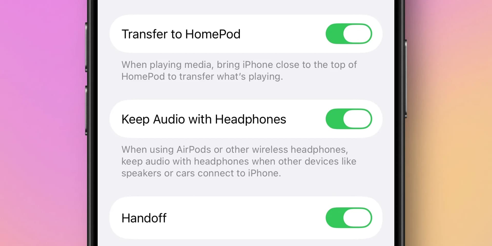 ویژگی Keep Audio with Headphones