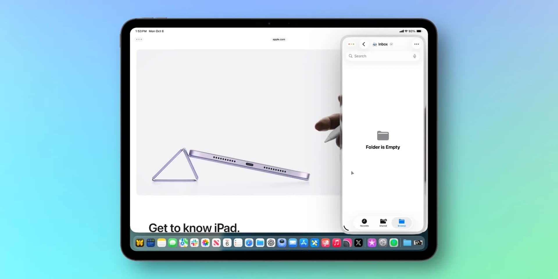 نمایش قابلیت Slide Over در iPad