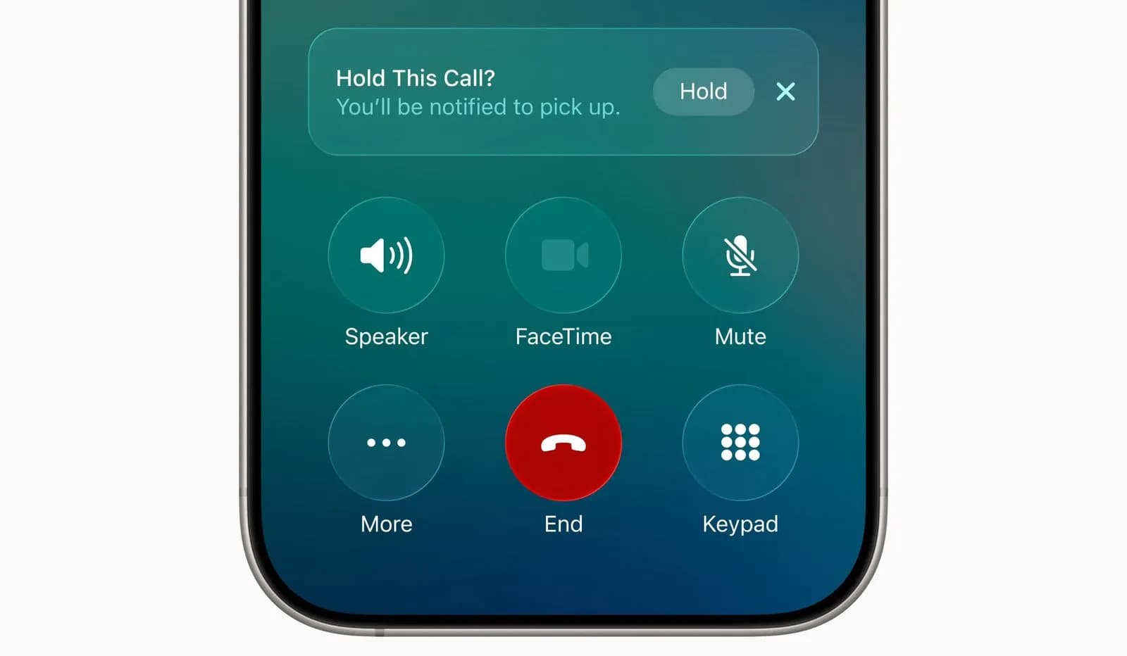 دکمه فعال‌سازی نگه‌داشت تماس در iOS