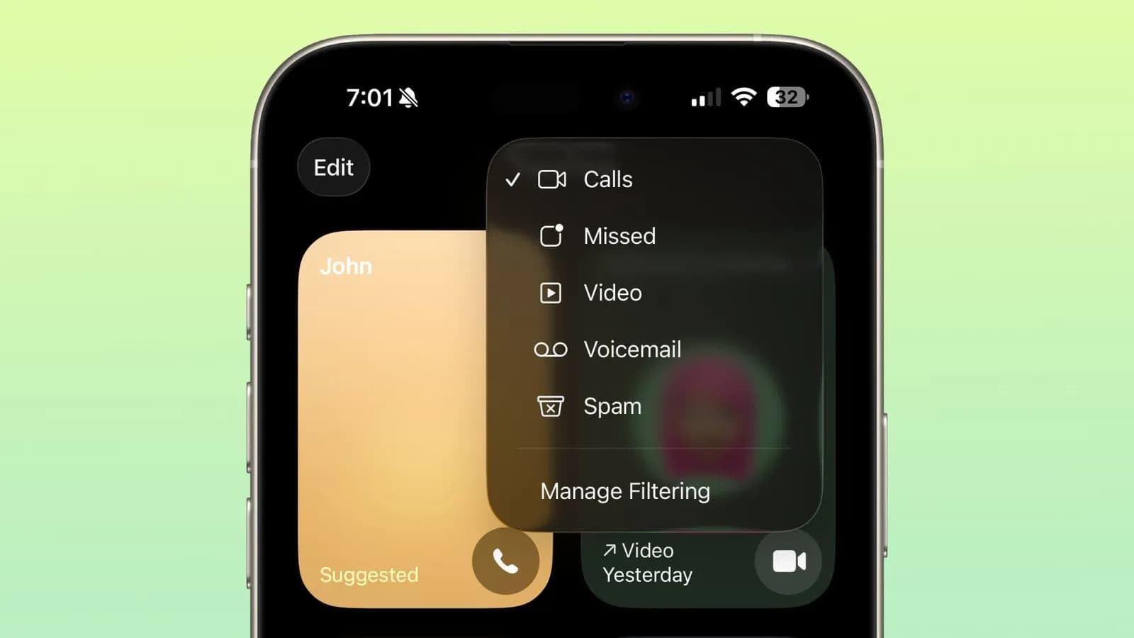 فیلتر تماس‌های FaceTime در iOS 26