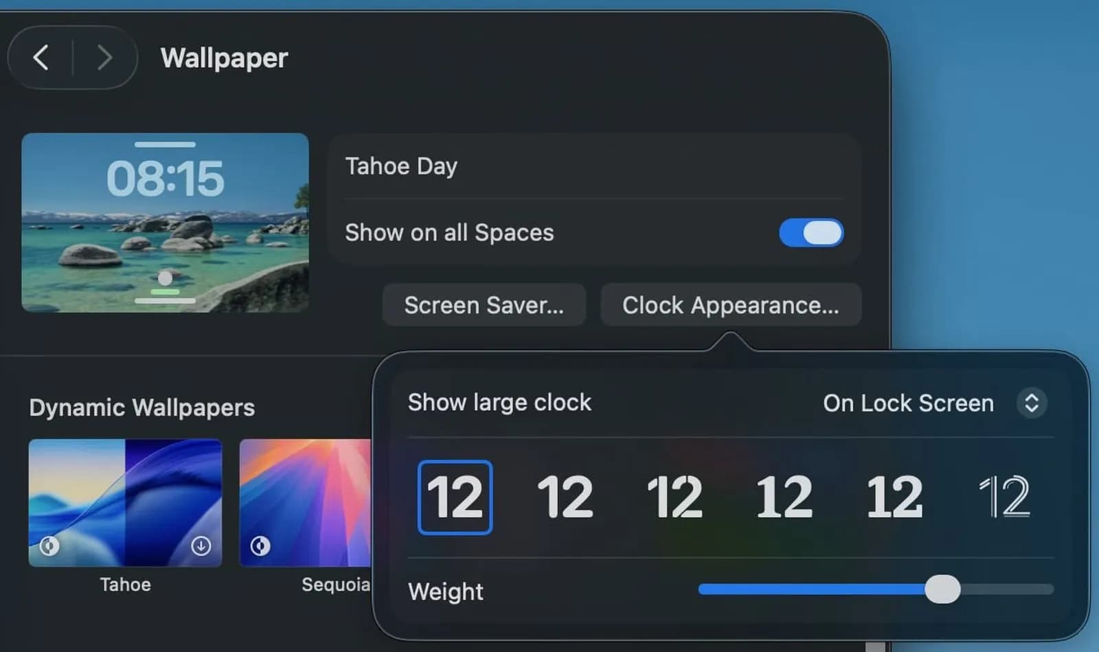 تغییر فونت ساعت صفحه قفل در macOS Tahoe