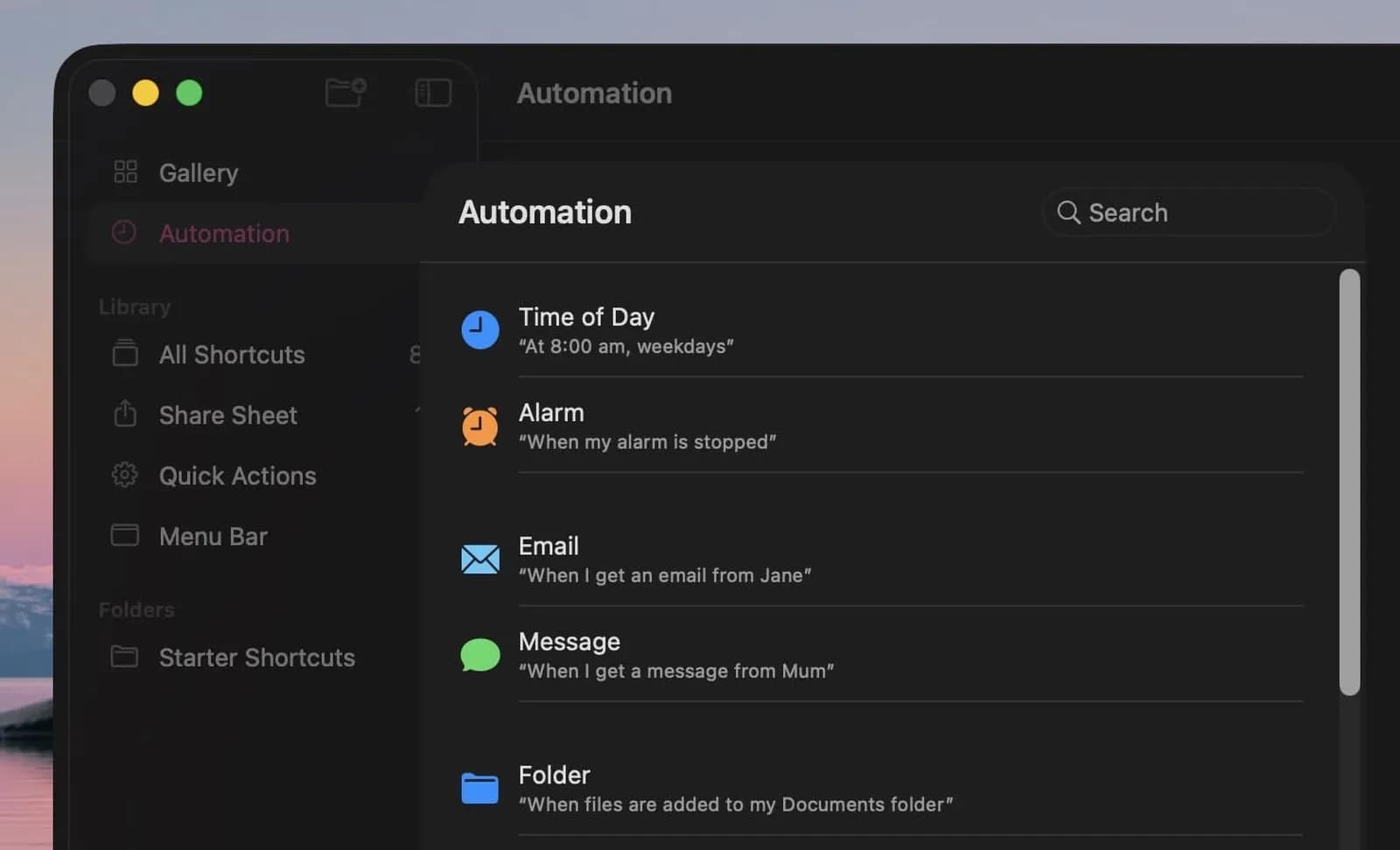 ایجاد اتوماسیون با اپ Shortcuts در macOS Tahoe