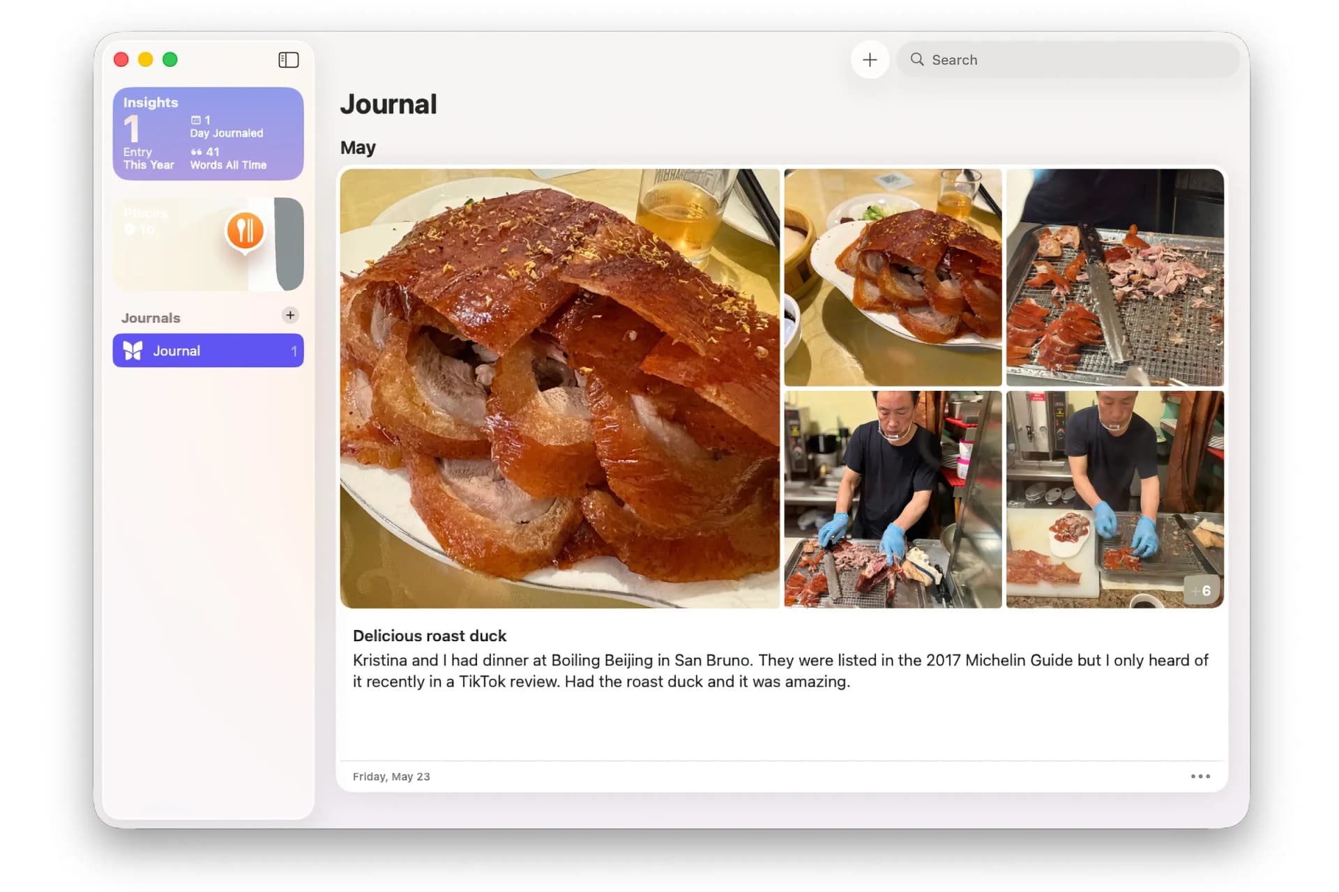 اپلیکیشن Journal در macOS Tahoe