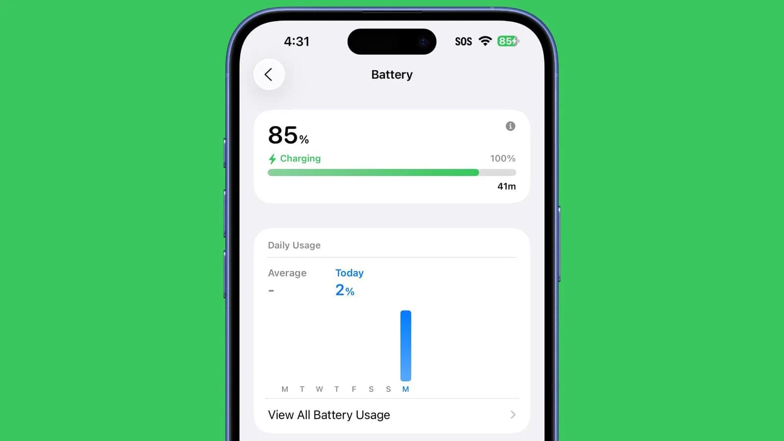 نمایش زمان شارژ باقیمانده در آیفون