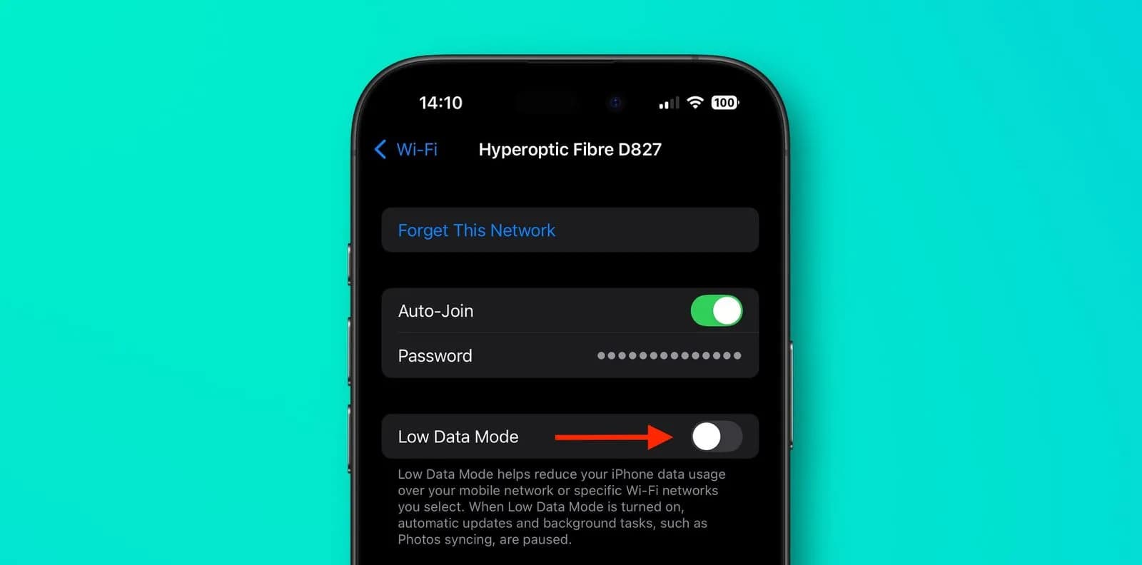 تنظیمات وایفای در iOS برای حالت ذخیره داده