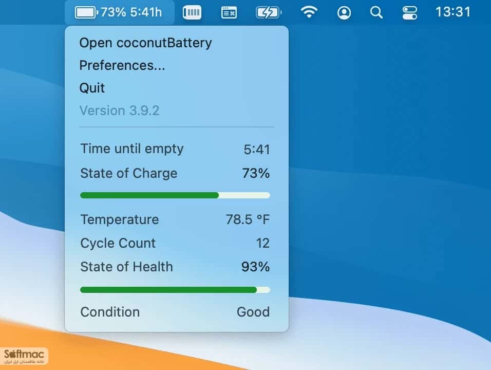 اسکرینشات 4 coconutBattery Plus