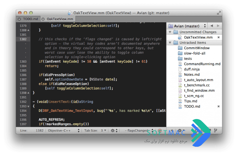 اسکرینشات 1 TextMate