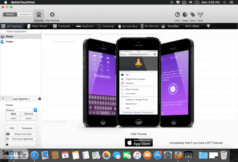 اسکرینشات 3 BetterTouchTool