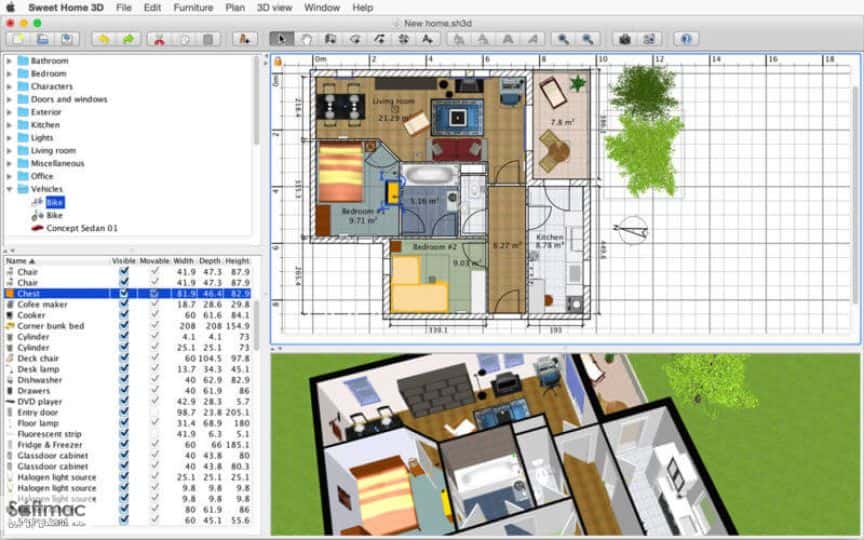 اسکرینشات 2 Sweet Home 3D