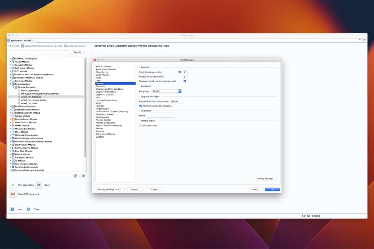 اسکرینشات 3 COMSOL Multiphysics