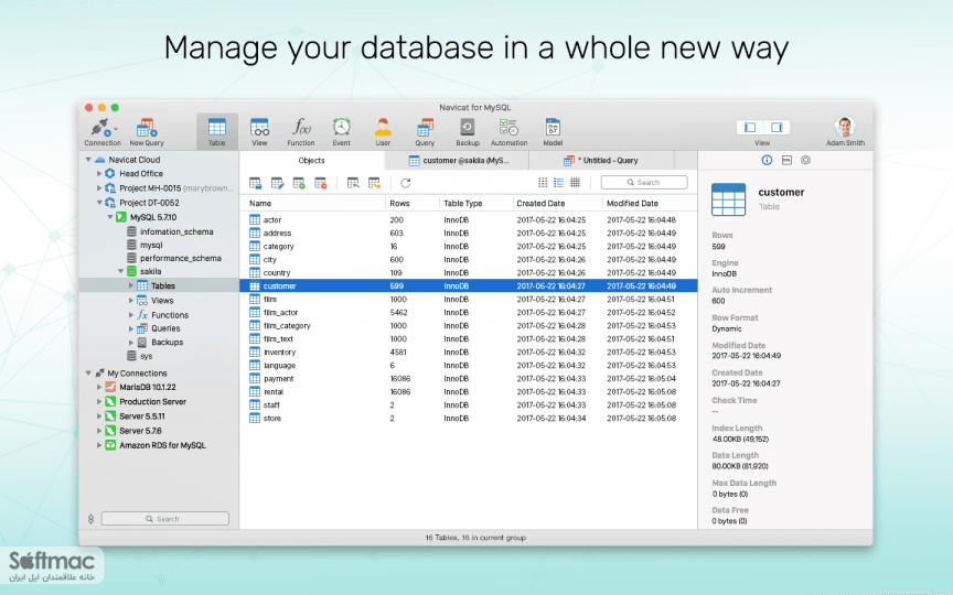 اسکرینشات 1 Navicat for MySQL