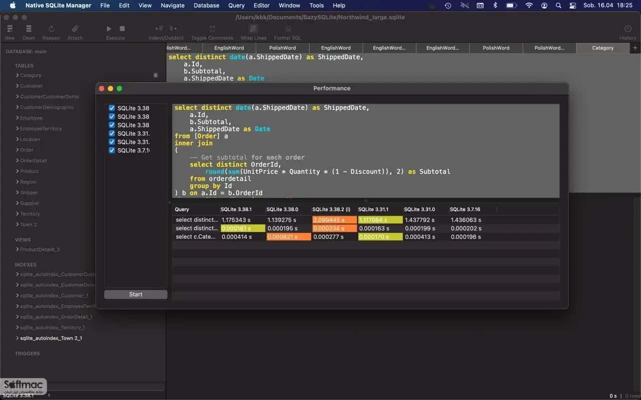 اسکرینشات 2 Native SQLite Manager