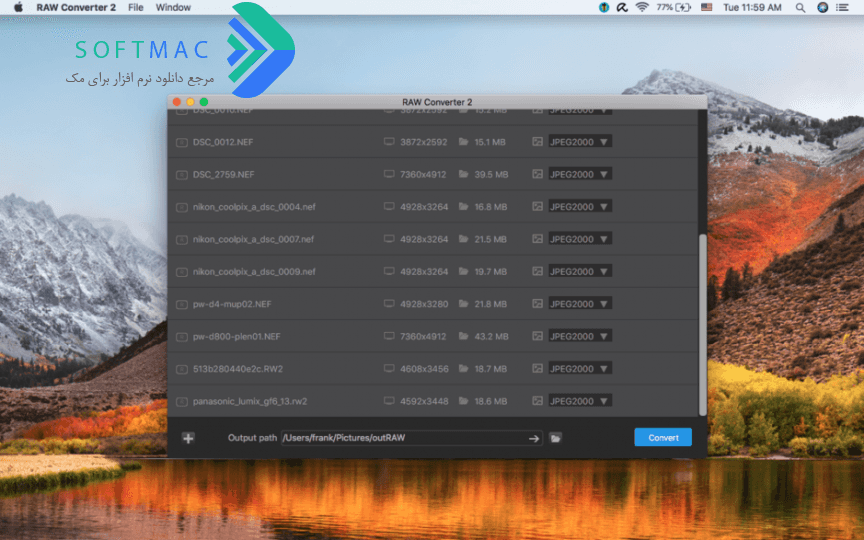 اسکرینشات 2 RAW Converter