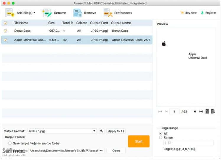 اسکرینشات 2 Aiseesoft Mac PDF Converter Ultimate