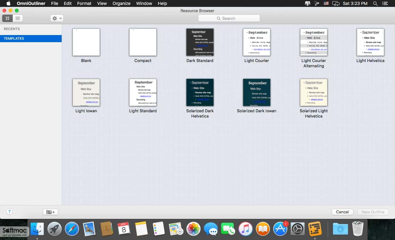 اسکرینشات 3 OmniOutliner Pro