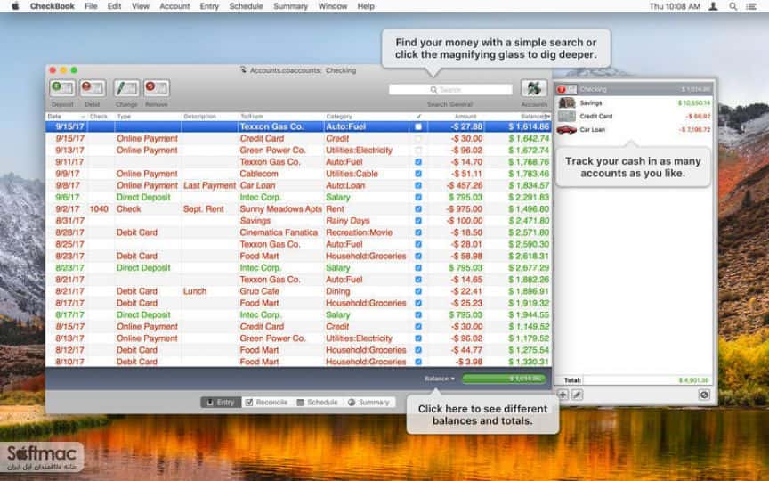 اسکرینشات 3 CheckBook Pro
