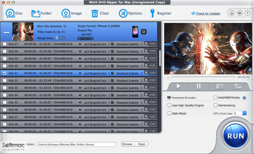 اسکرینشات 1 WinX DVD Ripper