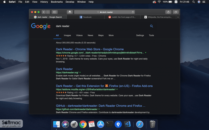 اسکرینشات 1 Dark Reader for Safari
