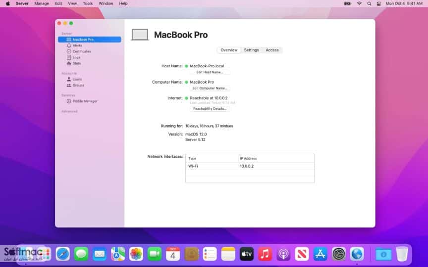اسکرینشات 4 macOS Server