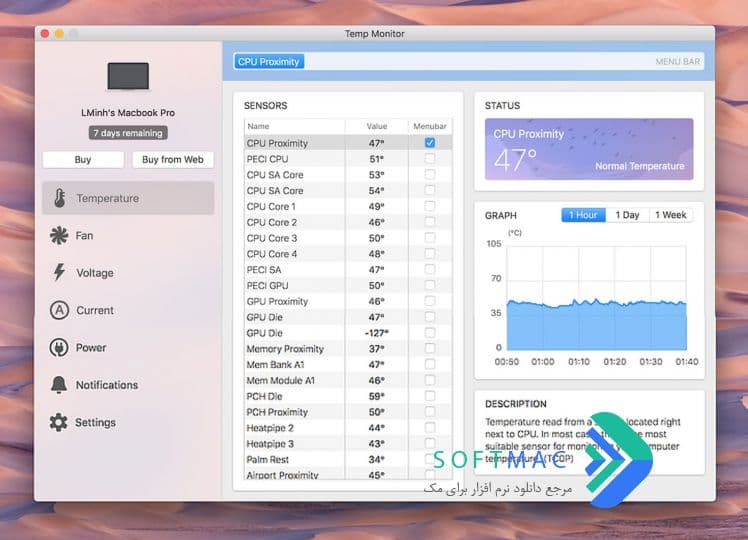 اسکرینشات 1 Temp Monitor