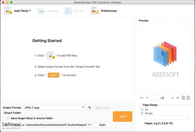 اسکرینشات 1 Aiseesoft Mac PDF Converter Ultimate