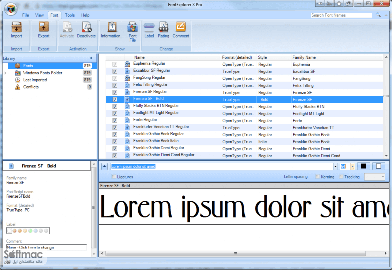 اسکرینشات 3 FontExplorer X Pro