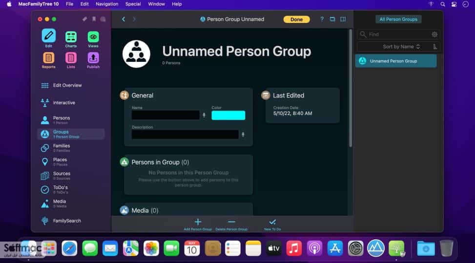 اسکرینشات 3 MacFamilyTree