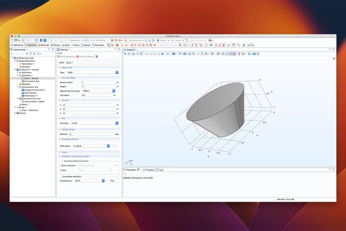 اسکرینشات 1 COMSOL Multiphysics