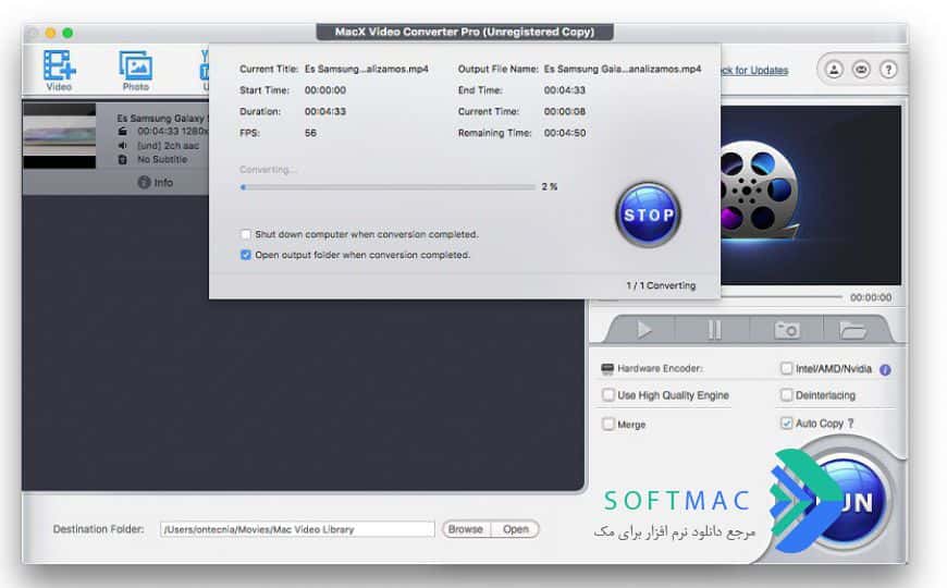 اسکرینشات 2 MacX Video Converter Pro