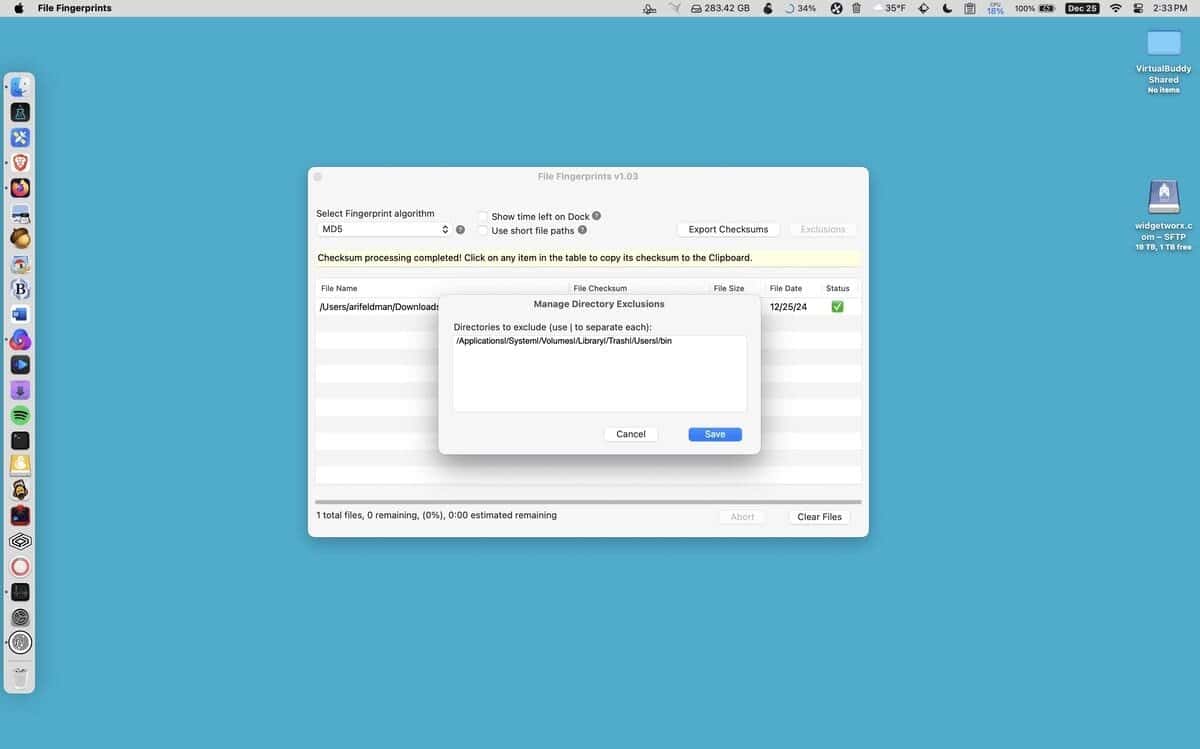 اسکرینشات 3 File Fingerprints