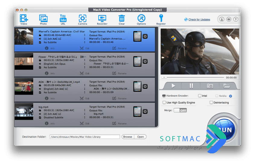 اسکرینشات 3 MacX Video Converter Pro