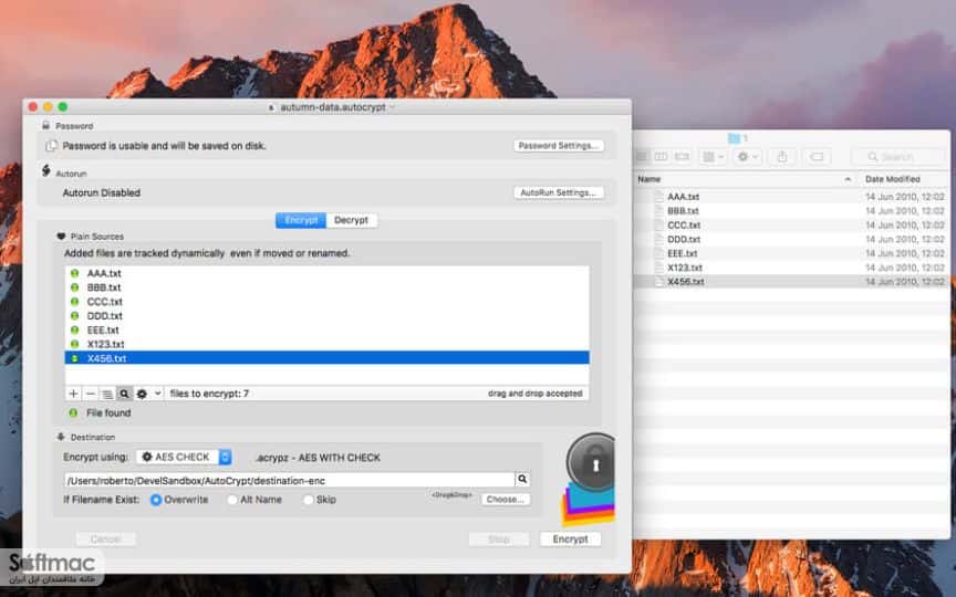 اسکرینشات 2 AutoCrypt