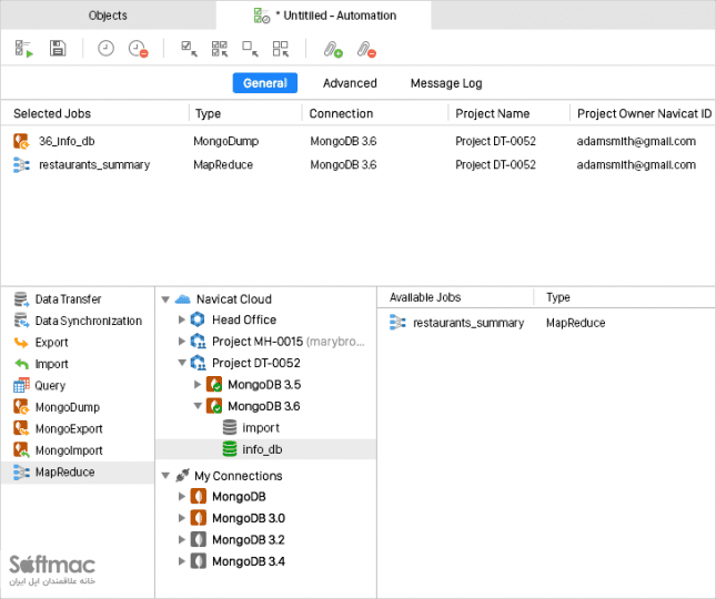 اسکرینشات 2 Navicat for MongoDB