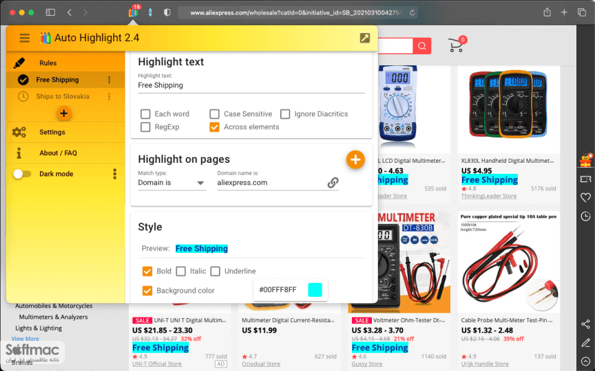 اسکرینشات 3 Auto Highlight