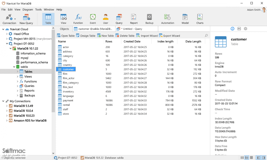 اسکرینشات 2 Navicat for MariaDB