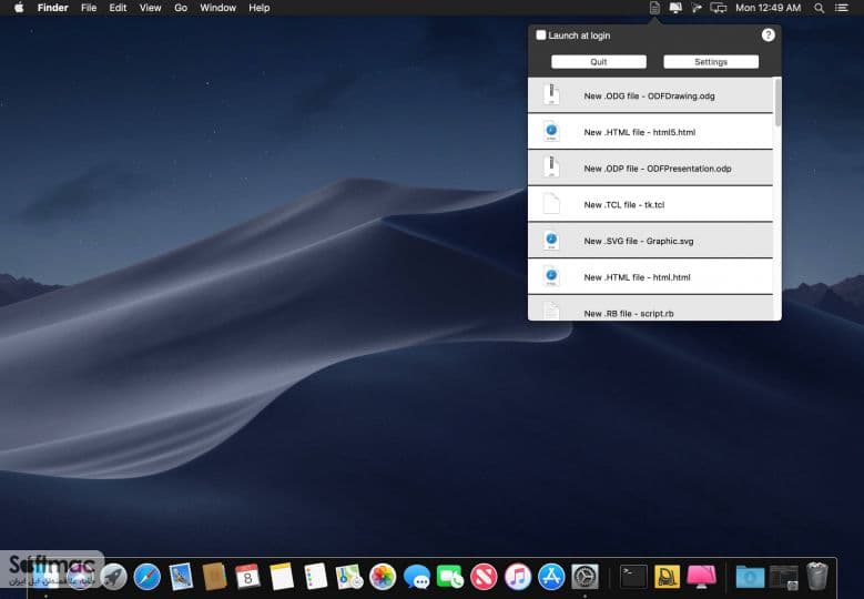 اسکرینشات 1 New File Creation