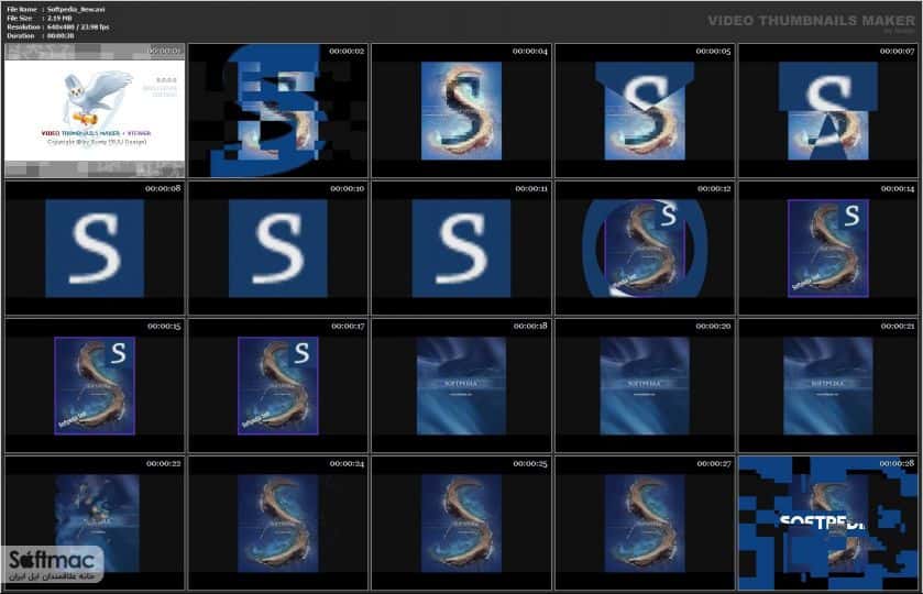 اسکرینشات 3 Movie Thumbnails Maker