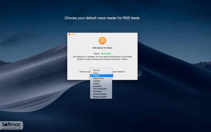 اسکرینشات 3 RSS Button for Safari