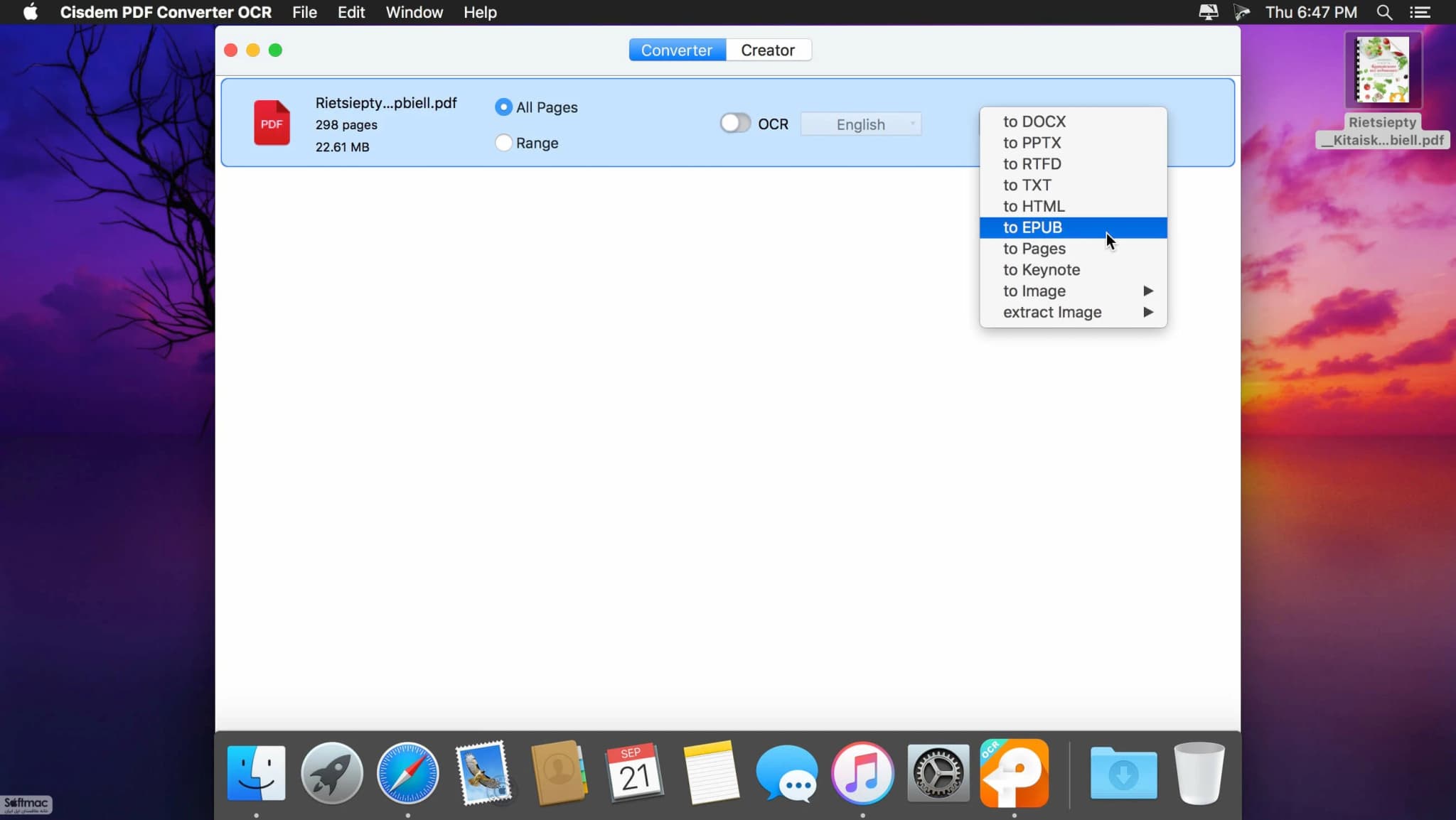 اسکرینشات 1 Cisdem PDF Converter OCR