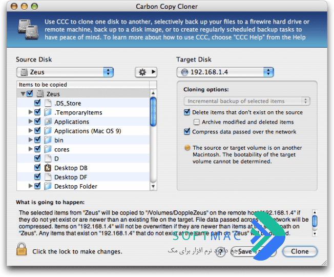 اسکرینشات 3 Carbon Copy Cloner